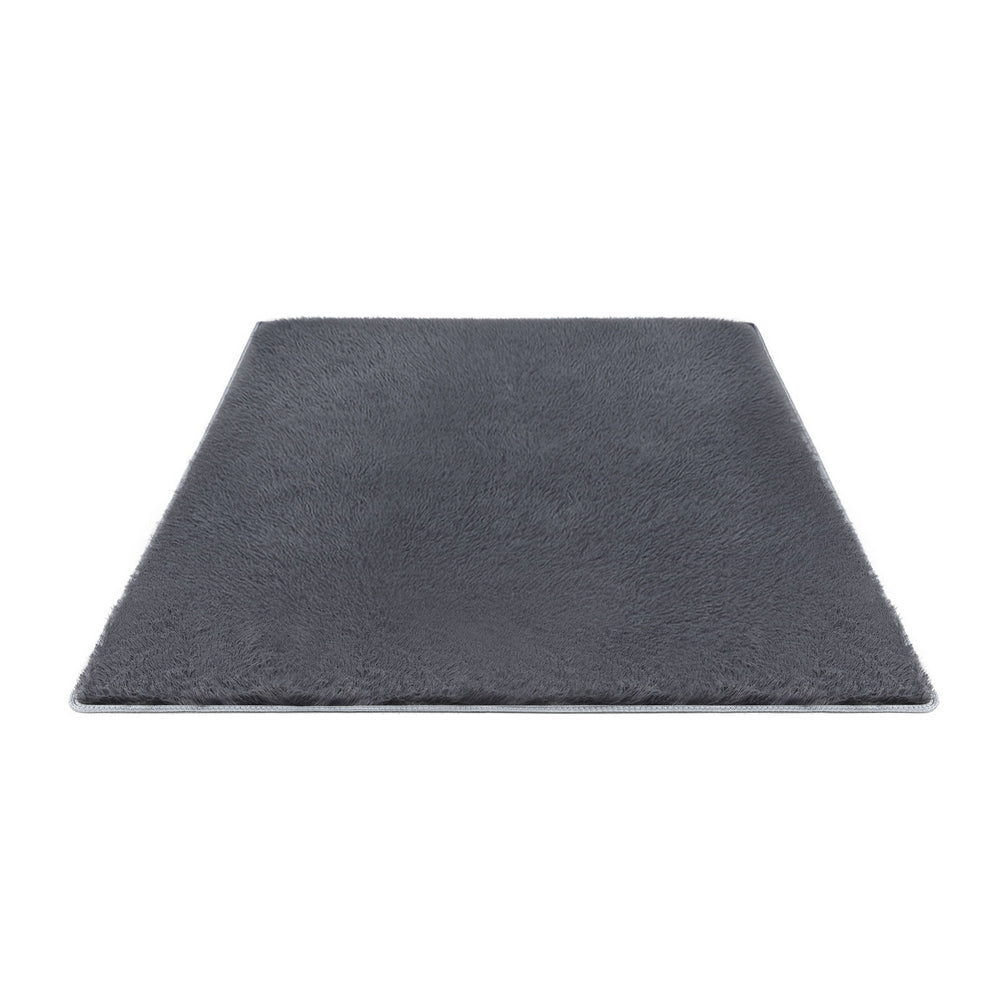 Floor Rug 140x200cm Plush Area Shaggy Rug Living Room Bedroom Carpet Grey