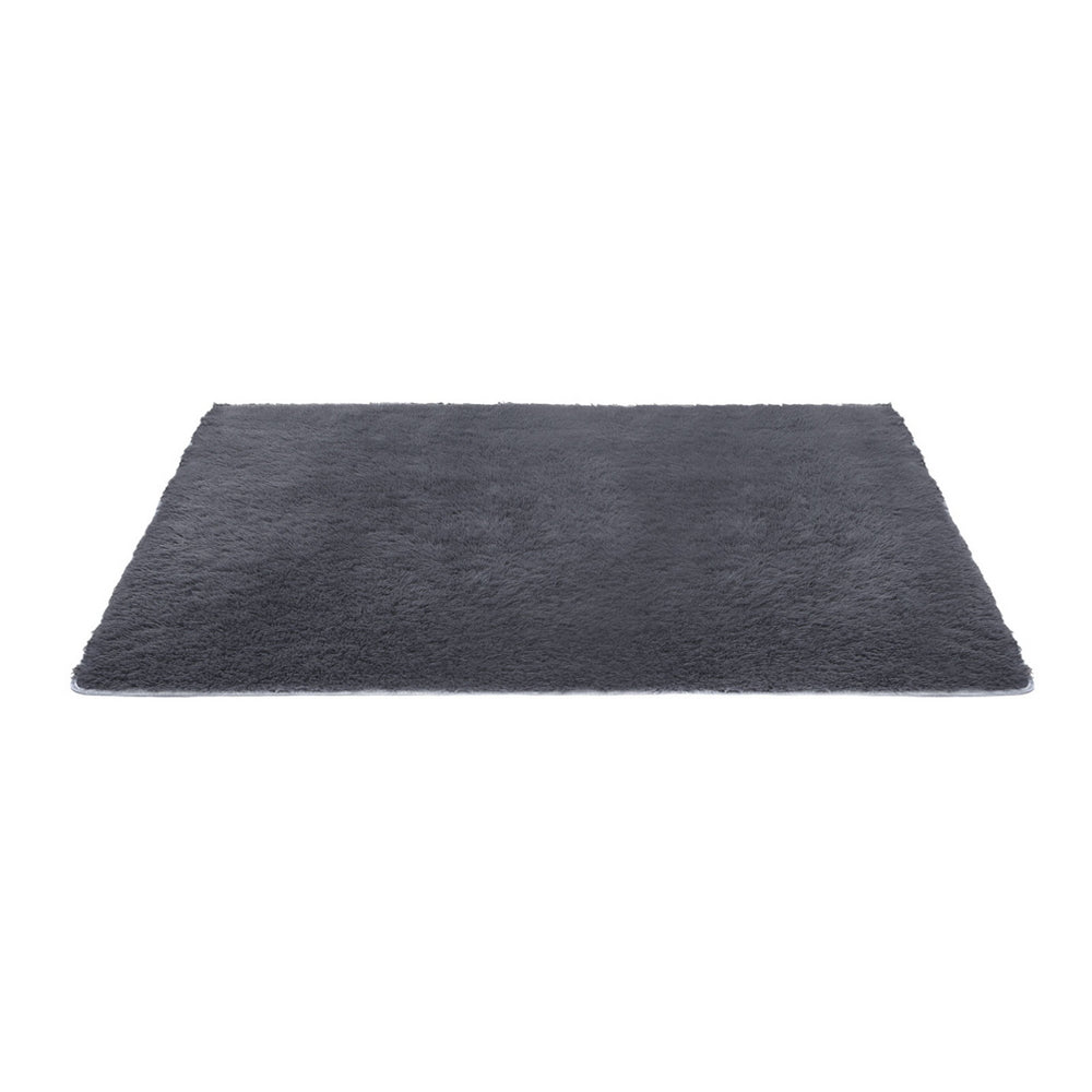 Floor Rug 140x200cm Plush Area Shaggy Rug Living Room Bedroom Carpet Grey