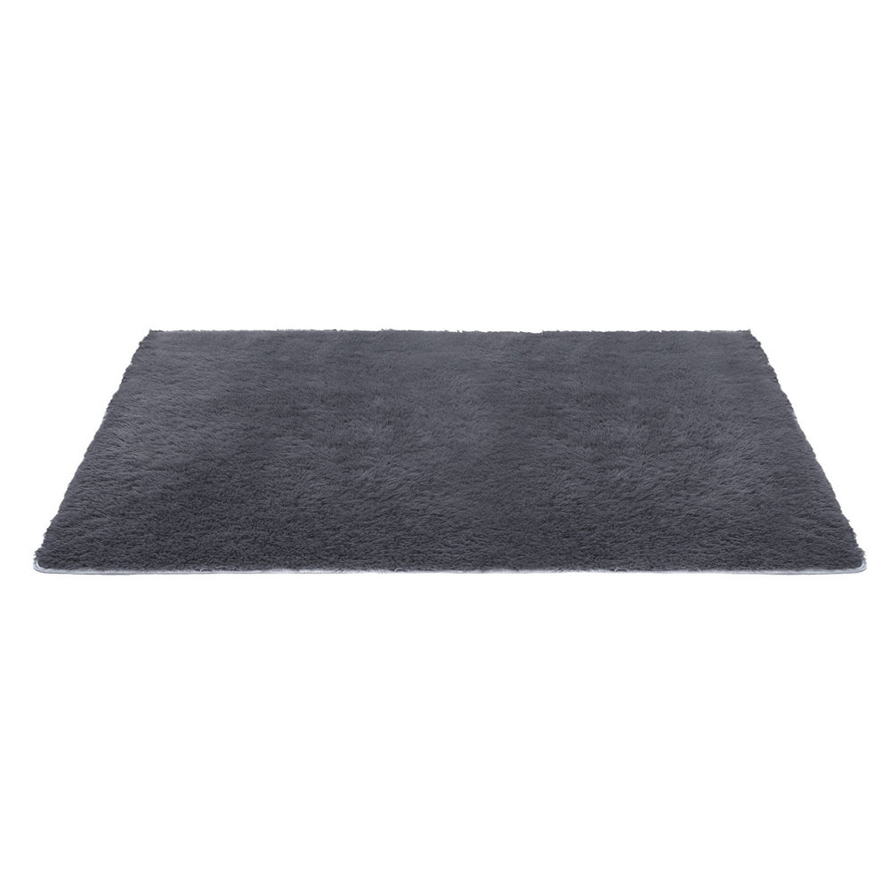 Floor Rug 160x230cm Plush Area Shaggy Rug Living Room Bedroom Carpet Grey