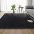Floor Rug 200x230cm Plush Area Shaggy Rug Living Room Bedroom Carpet Black