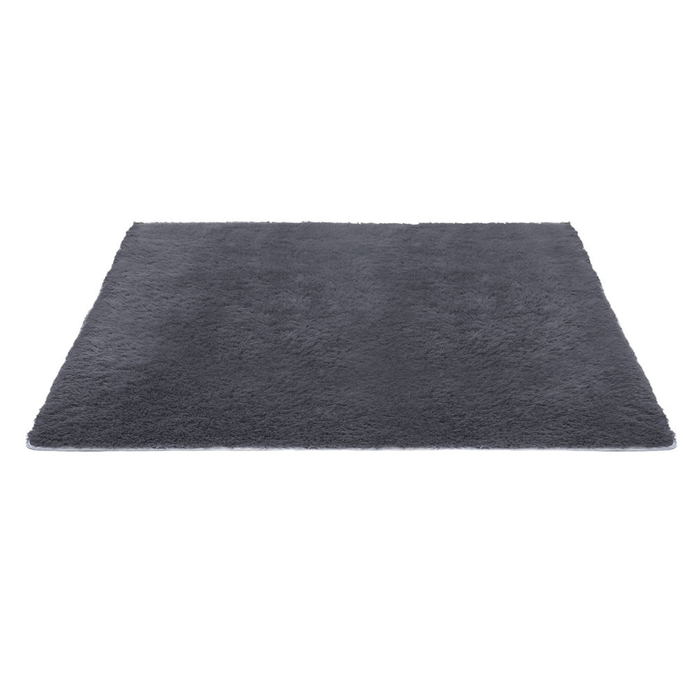 Floor Rug 200x230cm Plush Area Shaggy Rug Living Room Bedroom Carpet Grey