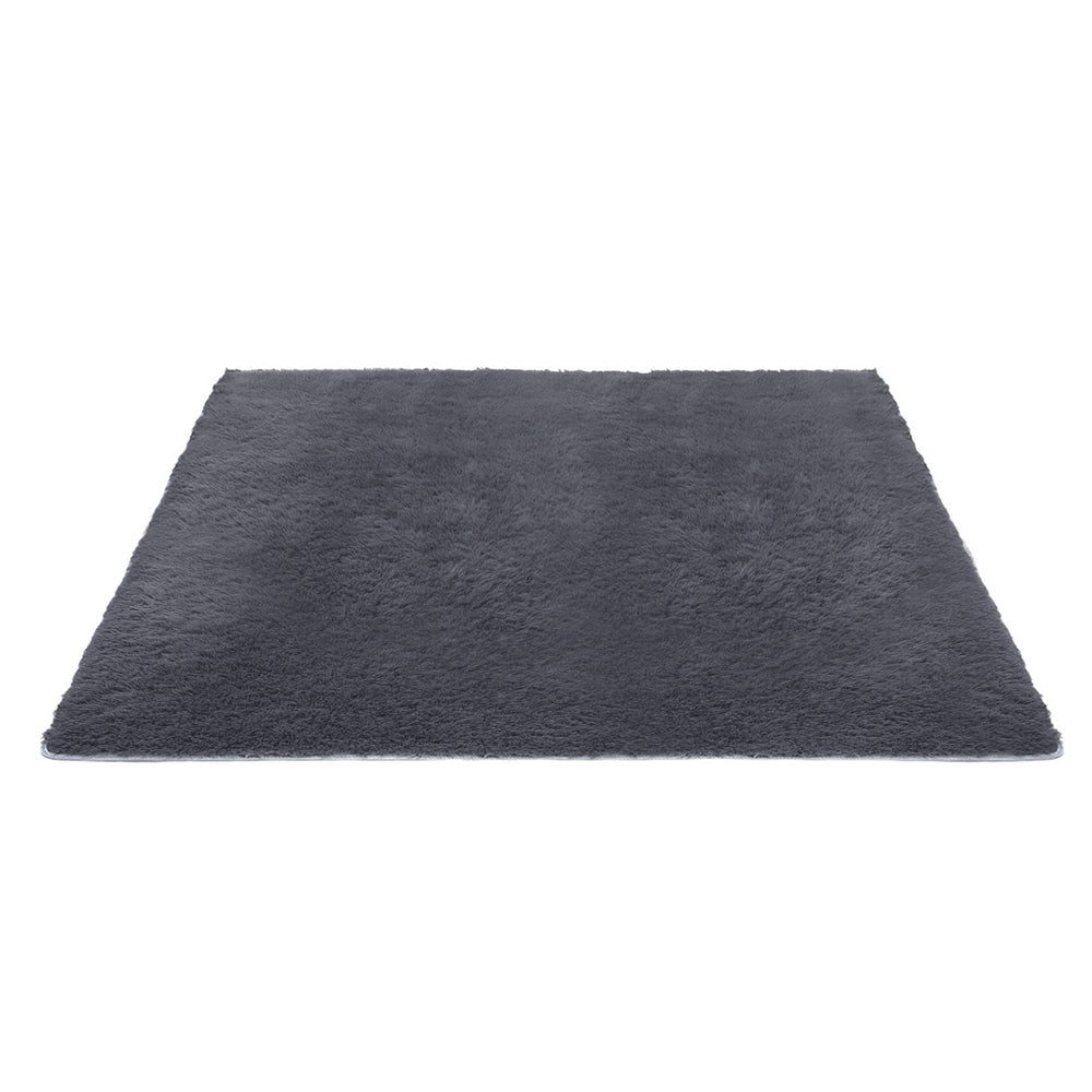 Floor Rug 200x290cm Plush Area Shaggy Rug Living Room Bedroom Carpet Grey