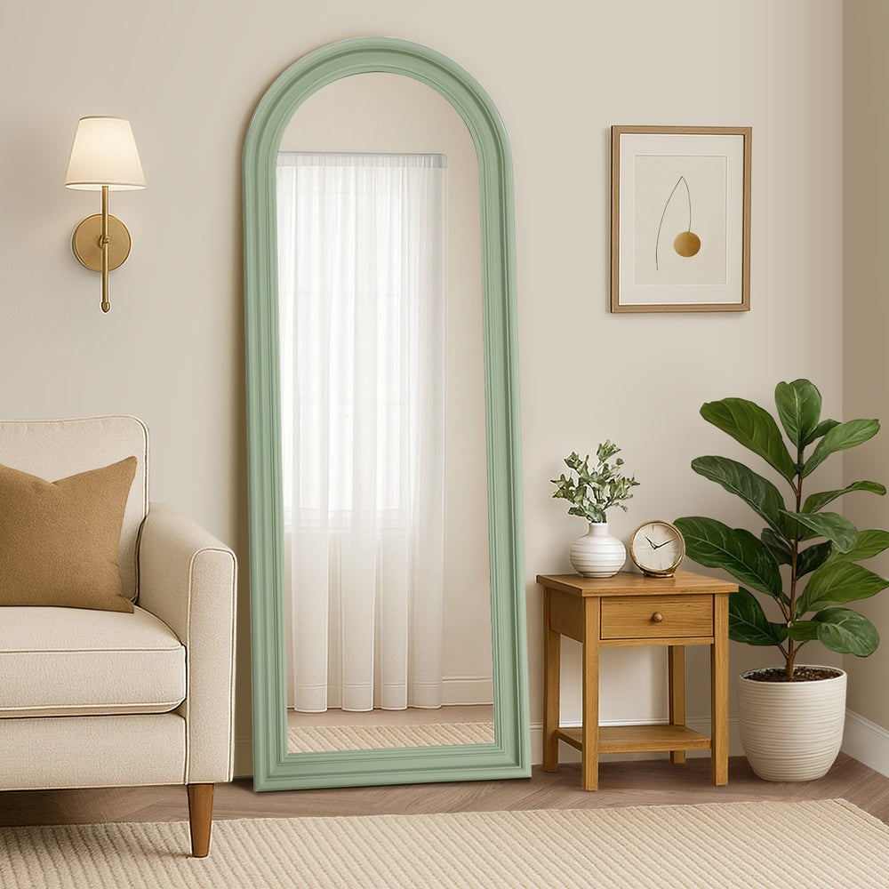 Full Length Mirror Elegance Arch 165x60cm Green Wood