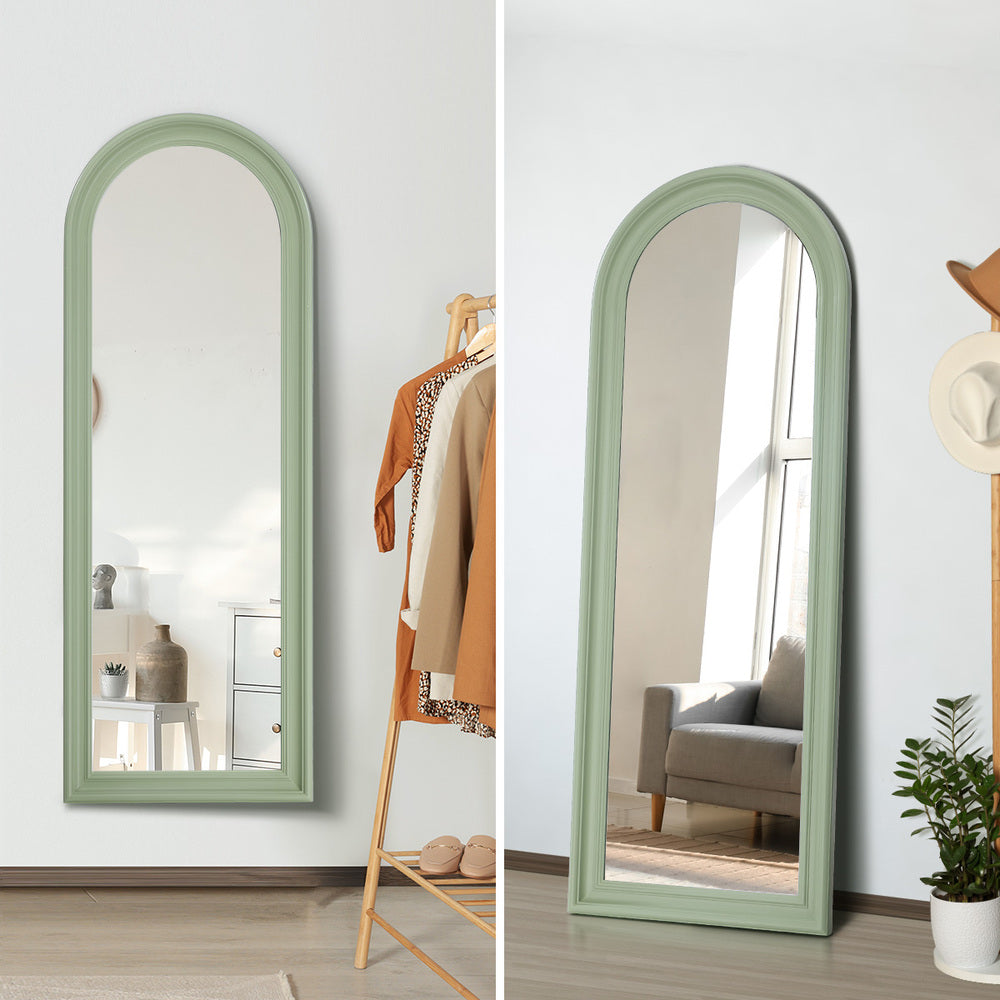 Full Length Mirror Elegance Arch 165x60cm Green Wood