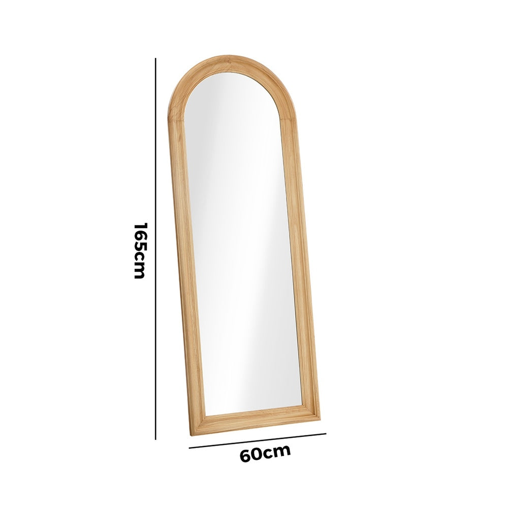 Full Length Mirror Elegance Arch 165x60cm Natural Wood