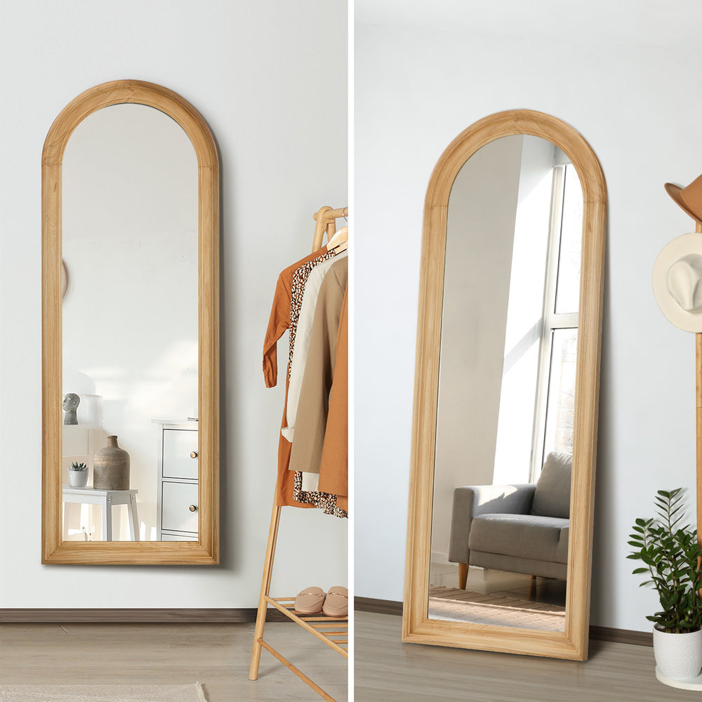 Full Length Mirror Elegance Arch 165x60cm Natural Wood