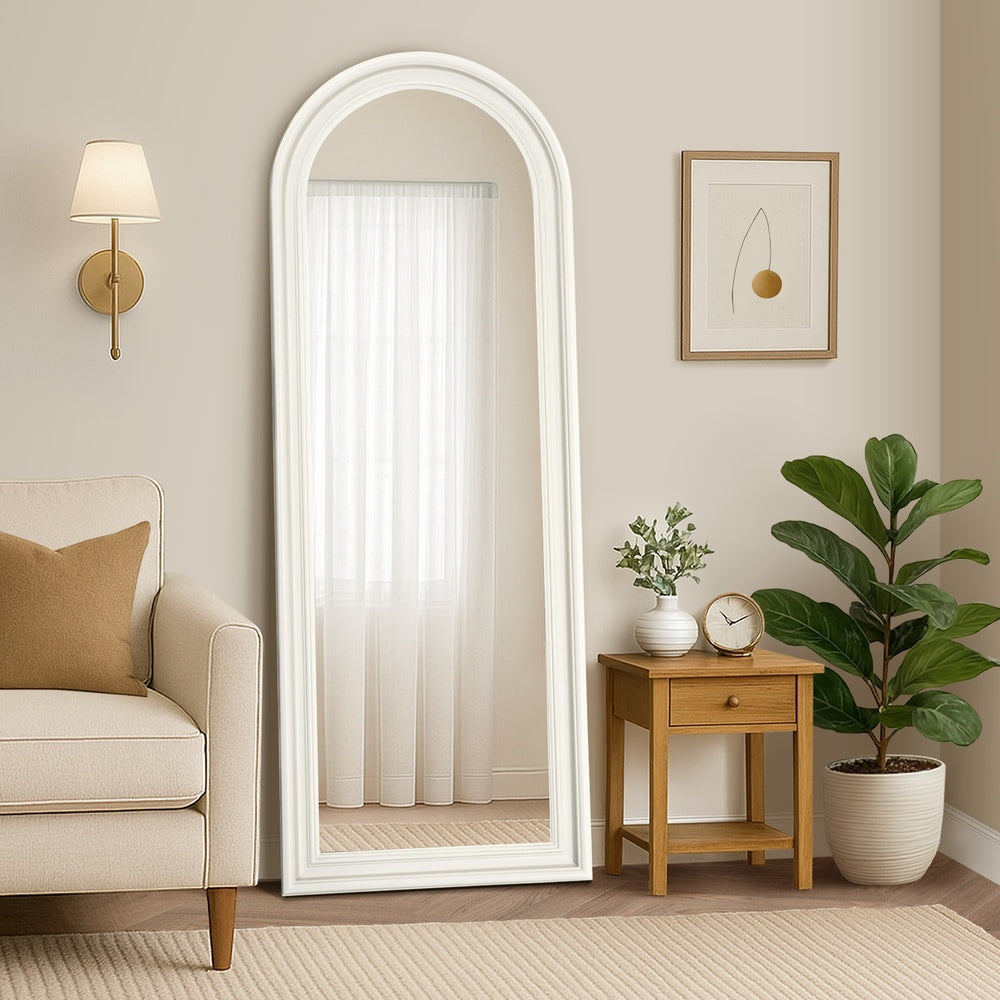 Full Length Mirror Elegance Arch 165x60cm White Wood