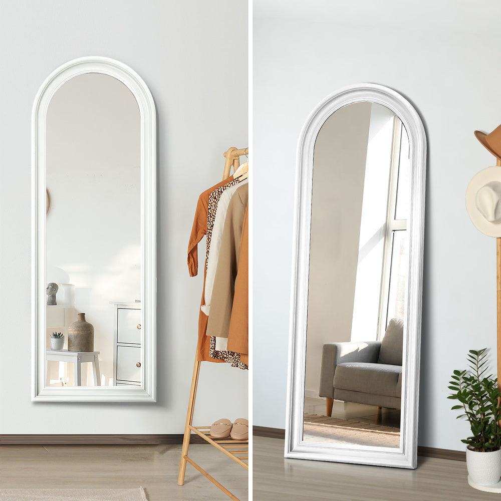 Full Length Mirror Elegance Arch 165x60cm White Wood