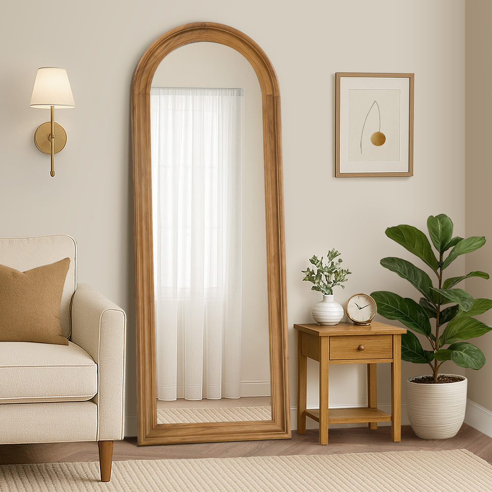 Full Length Mirror Elegance Arch 165x60cm Brown Wood