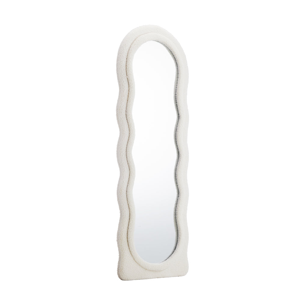 Oikiture Full Length Mirror 160cm Boucle Frame Floor Mirror