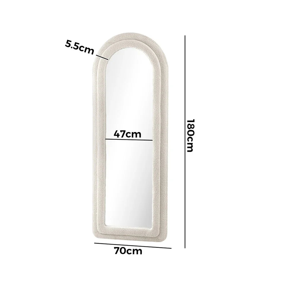 Full‑Length Mirror – 180x70cm Boucle Frame, Shatterproof Glass
