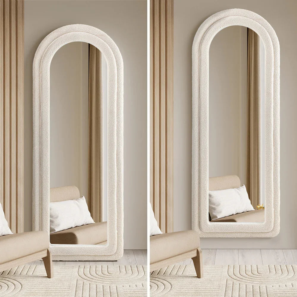 Full‑Length Mirror – 180x70cm Boucle Frame, Shatterproof Glass