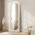 Oikiture Full‑Length Mirror – 180×70cm, Boucle Frame, Shatterproof Glass, White