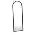 Oikiture Wooden Full Length Mirror 166x60cm Arched Floor Mirror Black