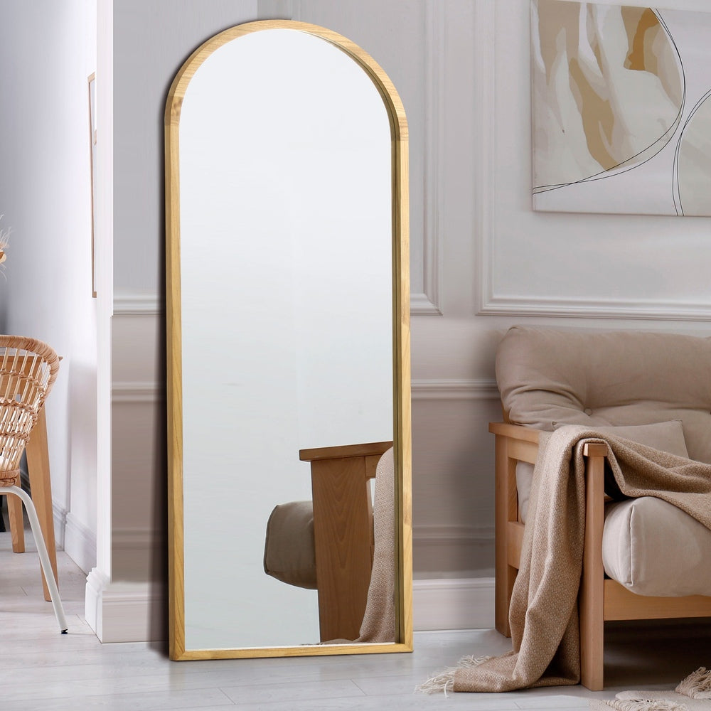 Wooden Full Length Mirror 180x70cm Arched Floor Mirrors