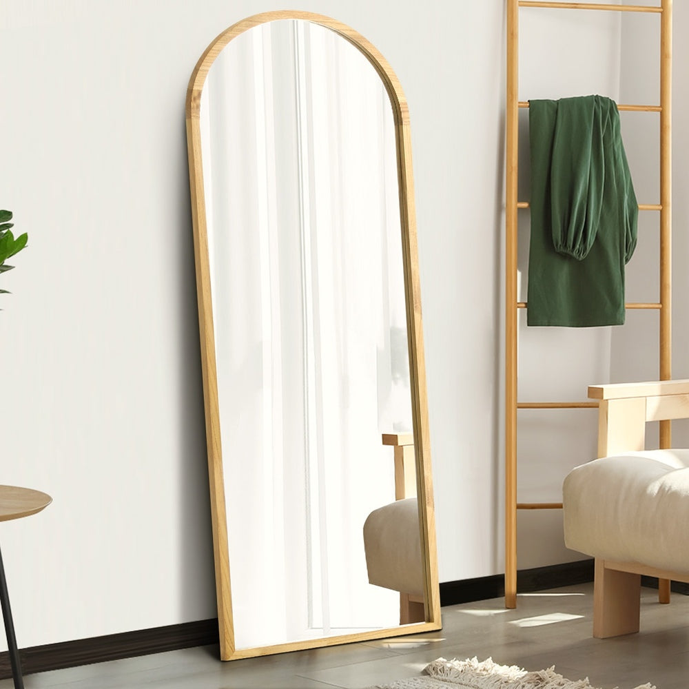 Wooden Full Length Mirror 180x70cm Arched Floor Mirrors