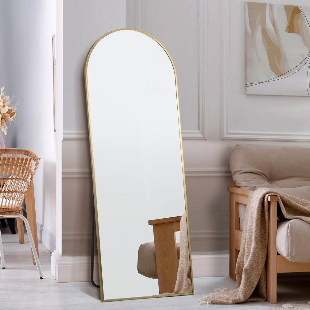 180x70cm Full Length Mirror Arched Floor Mirrors Gold