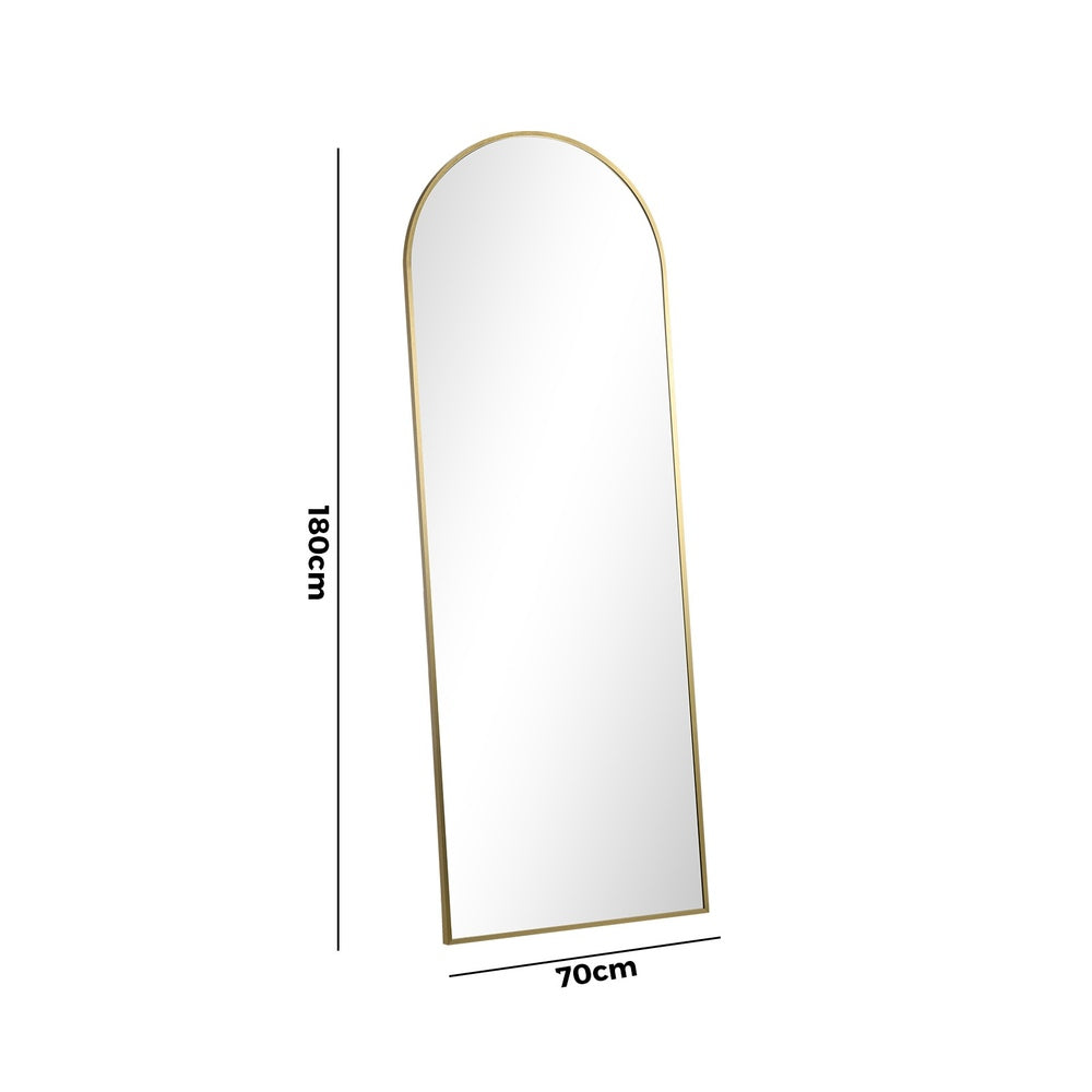 180x70cm Full Length Mirror Arched Floor Mirrors Gold