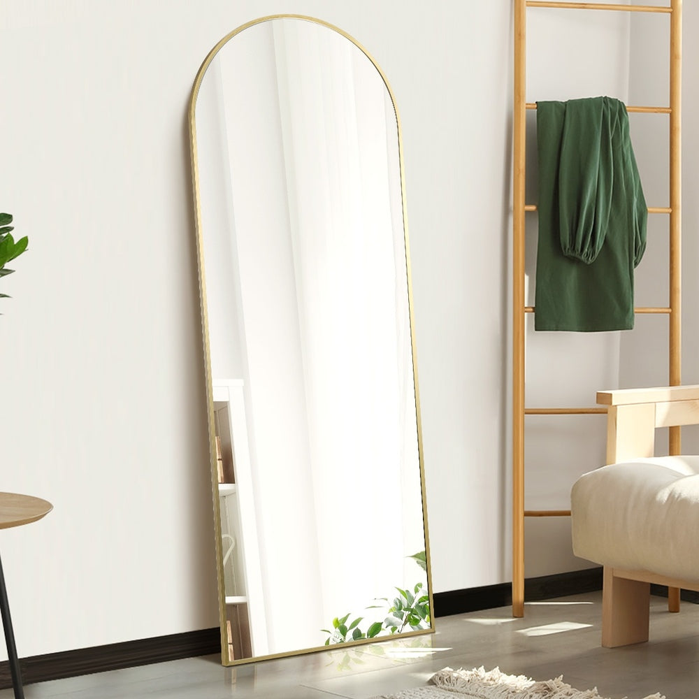 180x70cm Full Length Mirror Arched Floor Mirrors Gold