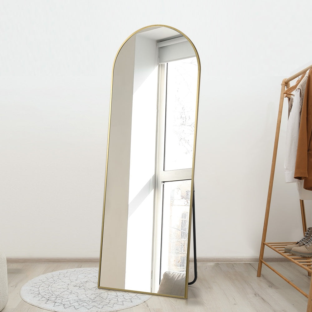 180x70cm Full Length Mirror Arched Floor Mirrors Gold
