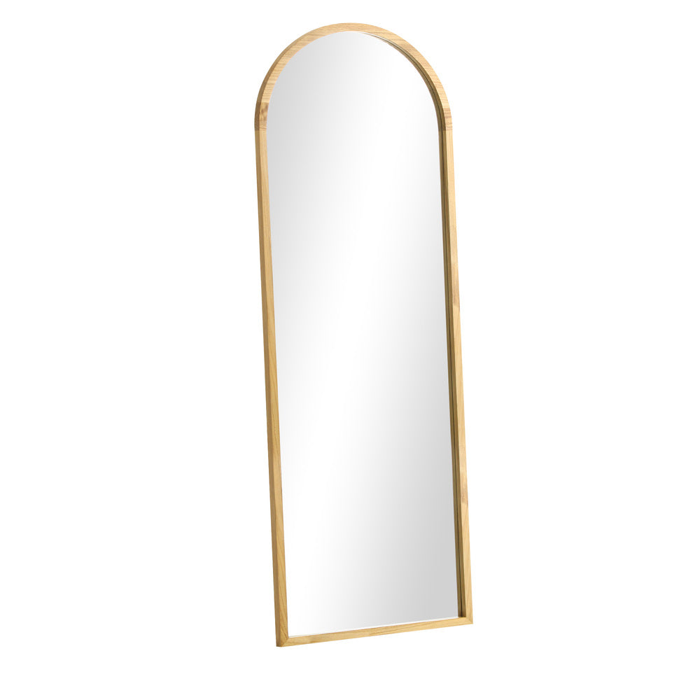 Oikiture Wooden Full Length Mirror 180x70cm Wavy Floor Mirrors