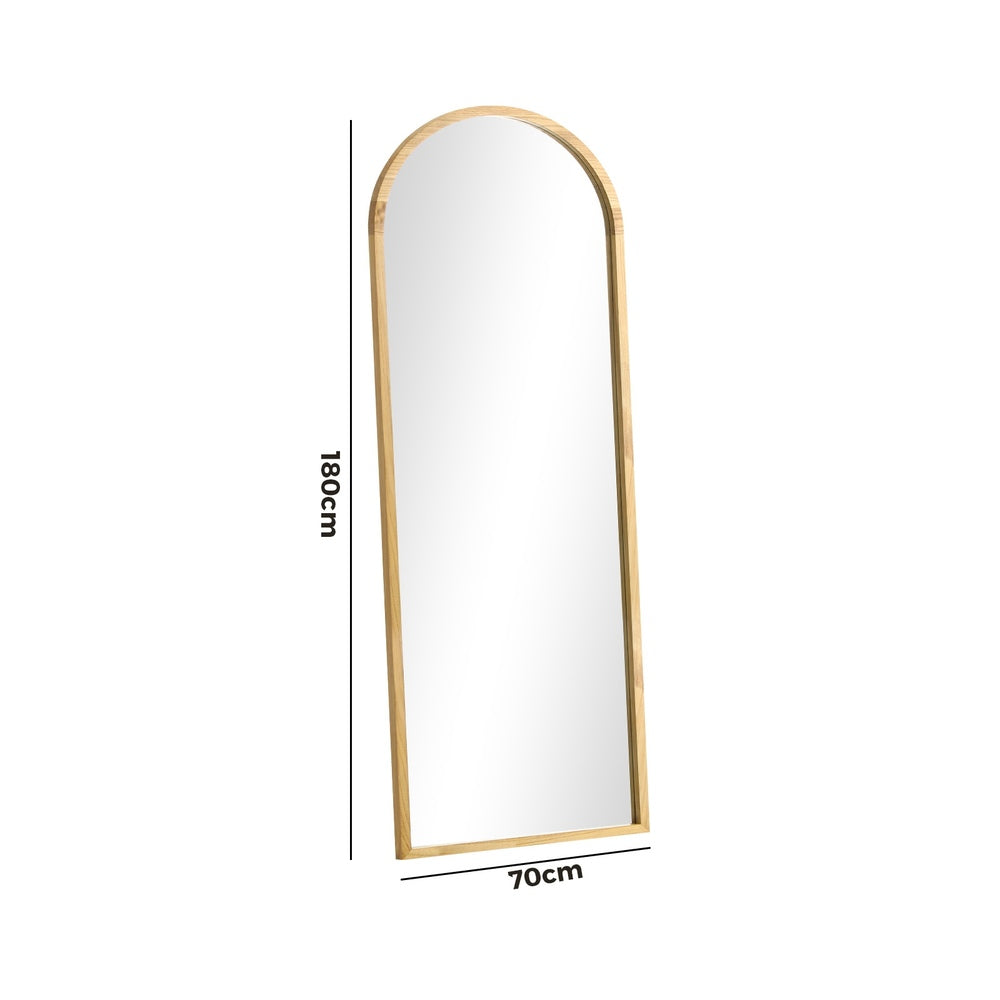 Oikiture Wooden Full Length Mirror 180x70cm Wavy Floor Mirrors