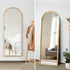 Oikiture Wooden Full Length Mirror 180x70cm Wavy Floor Mirrors