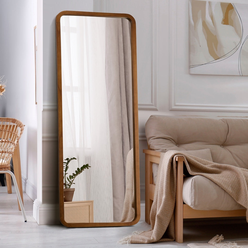 Full Length Mirror 180x70cm Rectangle Dressing Mirrors Walnut