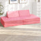 Kids Play Couch 4PCS Modular Foam Sofa Pink Velvet
