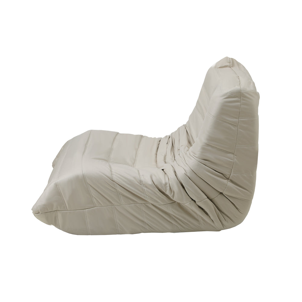 Floor Sofa Lazy Couch Beige Polyester