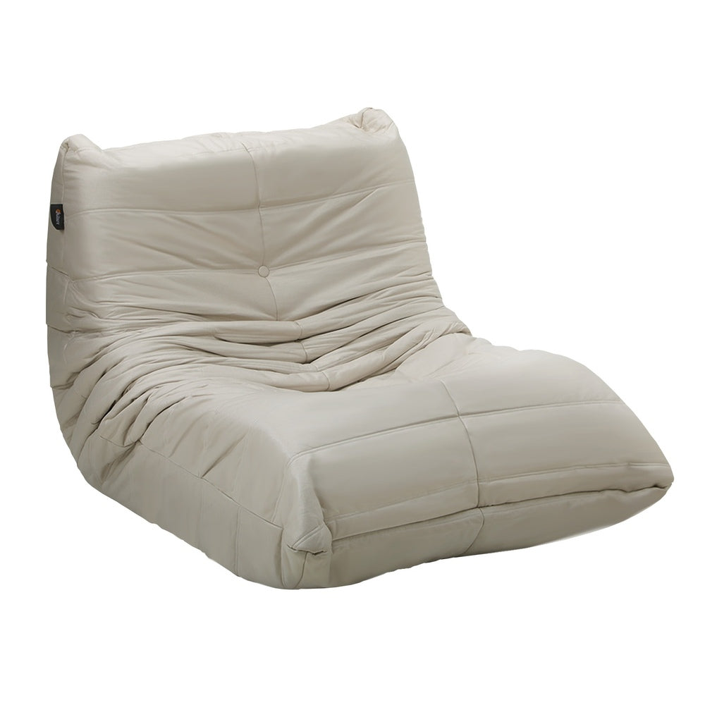 Floor Sofa Lazy Couch Beige Polyester