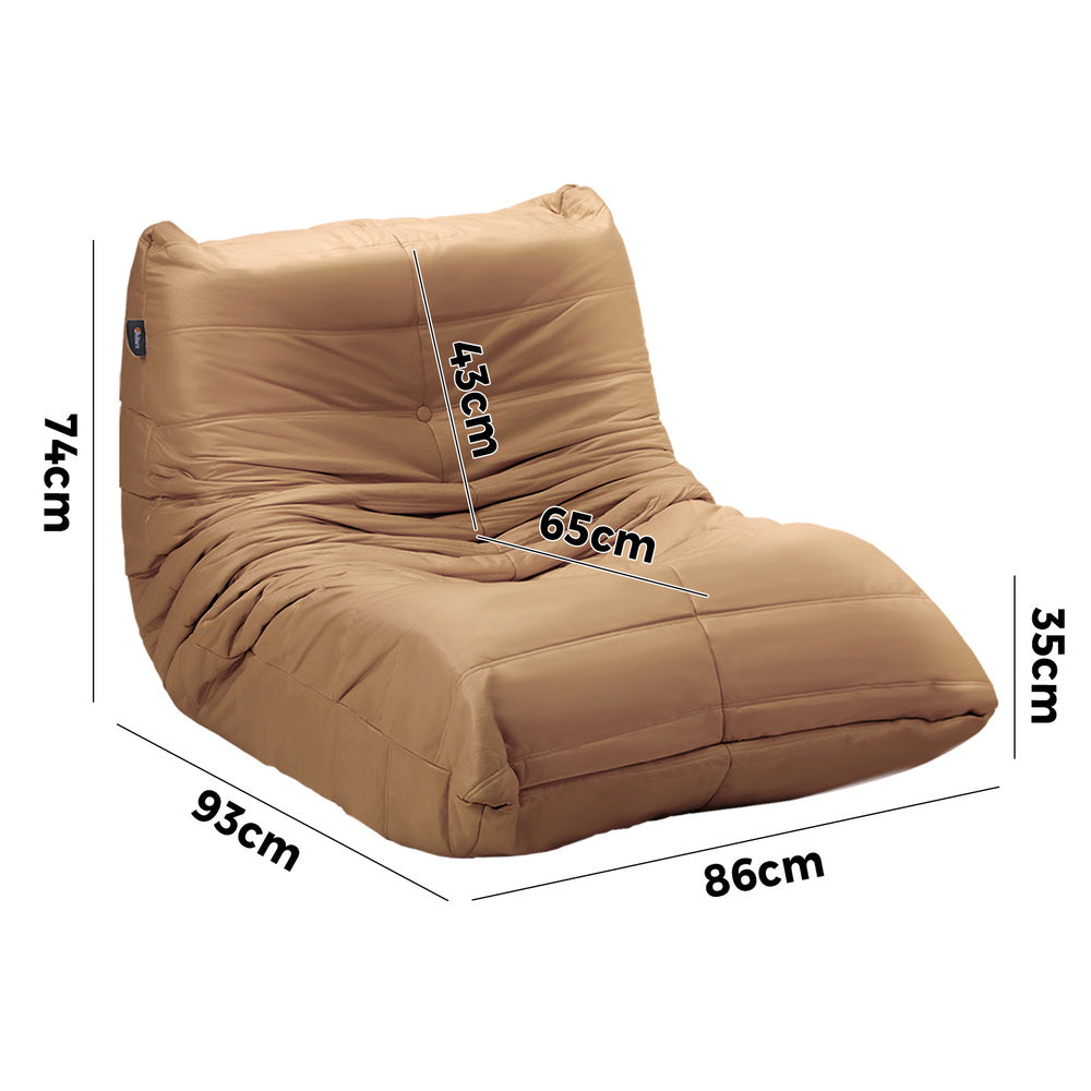 Floor Sofa Lazy Couch Brown Polyester