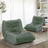 2X Floor Sofa Lounge Caterpillar Lazy Couch Single Chair Pouffe Green