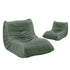 2X Floor Sofa Lounge Caterpillar Lazy Couch Single Chair Pouffe Green
