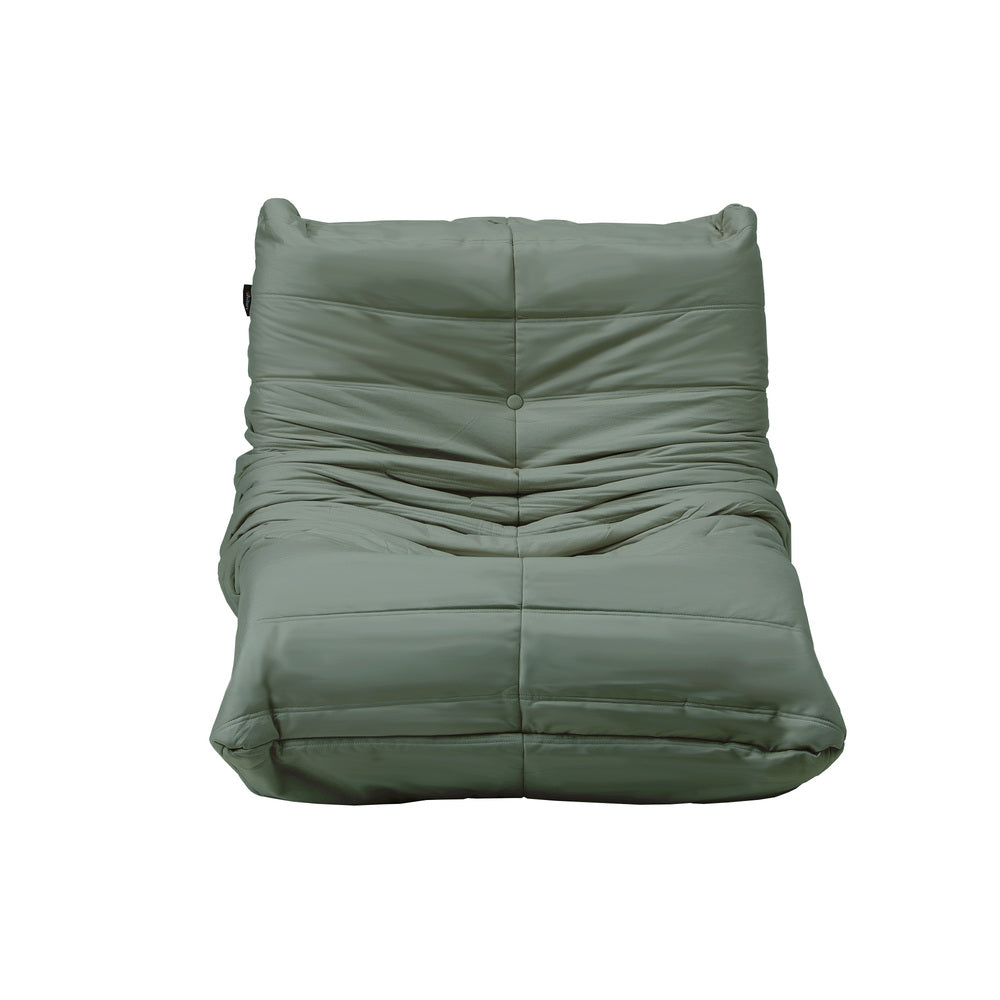 2X Floor Sofa Lounge Caterpillar Lazy Couch Single Chair Pouffe Green