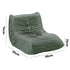 2X Floor Sofa Lounge Caterpillar Lazy Couch Single Chair Pouffe Green