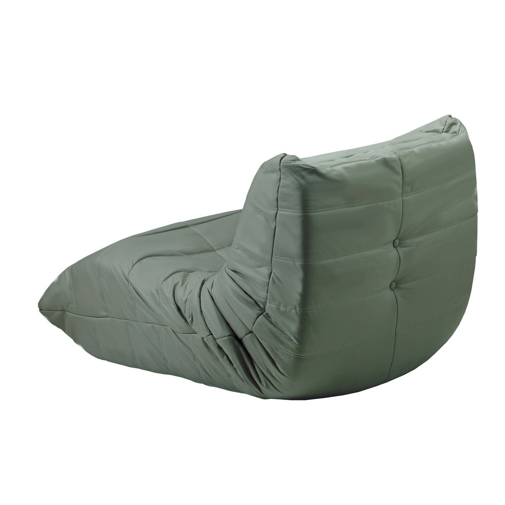 2X Floor Sofa Lounge Caterpillar Lazy Couch Single Chair Pouffe Green