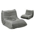 2X Floor Sofa Lounge Caterpillar Couch Single Pouffe Grey