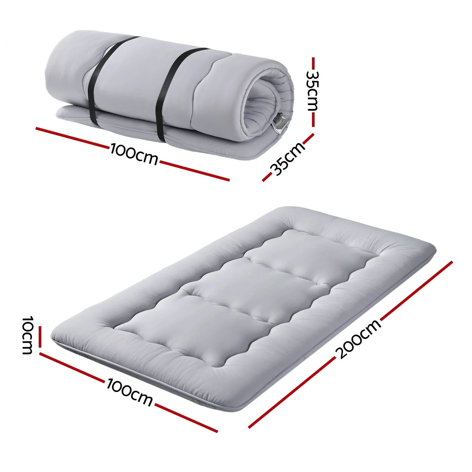 10cm Japanese Floor Mattress Foldable Futon Mattress Washable Cover Straps
