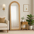 Full Length Arch Mirror 165x60cm Natural Wood Wall Mounted