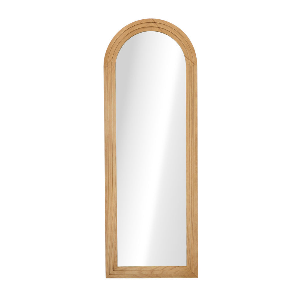 Full Length Arch Mirror 165x60cm Natural Wood Wall Mounted