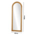 Full Length Arch Mirror 165x60cm Natural Wood Wall Mounted
