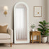 Full Length Arch Mirror 165x60cm White Wood Wall Mounted