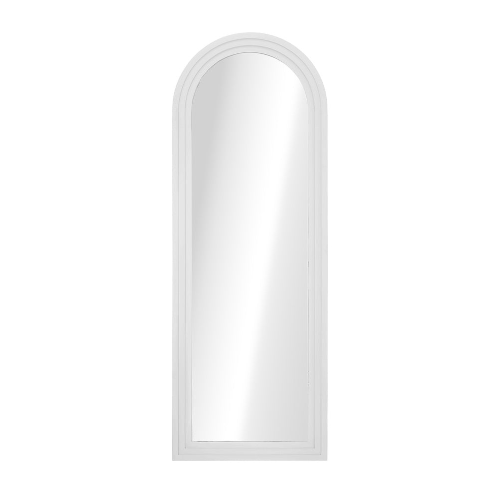 Full Length Arch Mirror 165x60cm White Wood Wall Mounted