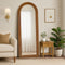 Full Length Arch Mirror 165x60cm Brown Wood Wall Mounted