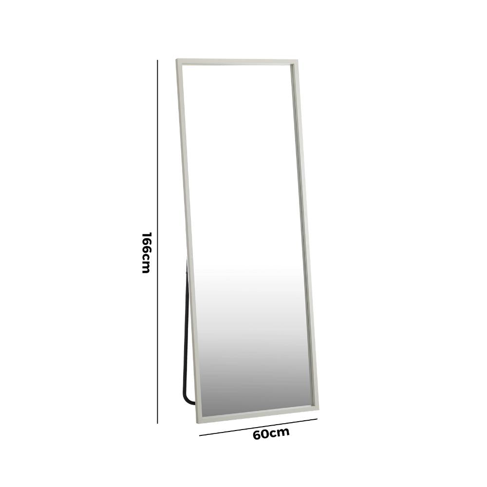 Wooden Full Length Mirror Rectangle Free Standing White