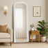 Full Length Arch Mirror 165x60cm White Wood Top Round Corner
