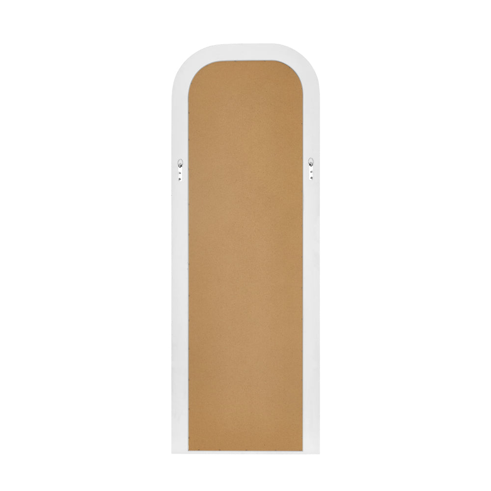 Full Length Arch Mirror 165x60cm White Wood Top Round Corner