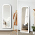 Full Length Arch Mirror 165x60cm White Wood Top Round Corner