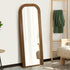 Full Length Arch Mirror 165x60cm Brown Wood Top Round Corner